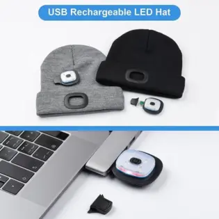 Bonnet Bluetooth, bonnet LED amélioré unisexe avec casque sans fil comme cadeau pour homme et femme Gris