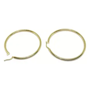 Boucles d’oreilles créoles en or jaune de 18 k Largeur 3 mm diamètre extérieur 5.5 cm.