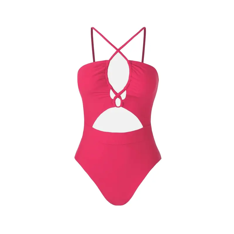 CUPSHE Maillot De Bain Une Pièce pour Femme Décolleté Plongeant Découpe Criss Cross