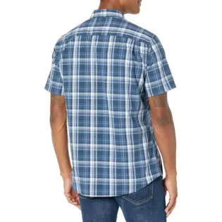 Chemise en Popeline à Manches Courtes Coupe Régulière Homme