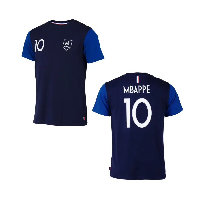 Equipe de FRANCE de football T-Shirt FFF - Kylian MBAPPE - Collection Officielle Taille Enfant garçon