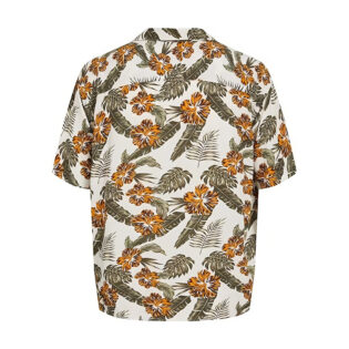 Jack & Jones JJEJEFF Resort Floral Shirt Chemise, Cloud Dancer, L Homme