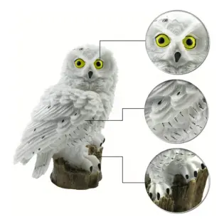 Lampe LED à énergie Solaire en Forme de Hibou, Statue de Jardin