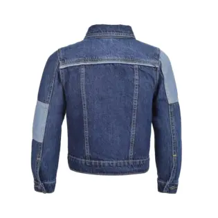 Veste Denim Jeans Bleu Foncé Manches Longues Pour Hommes