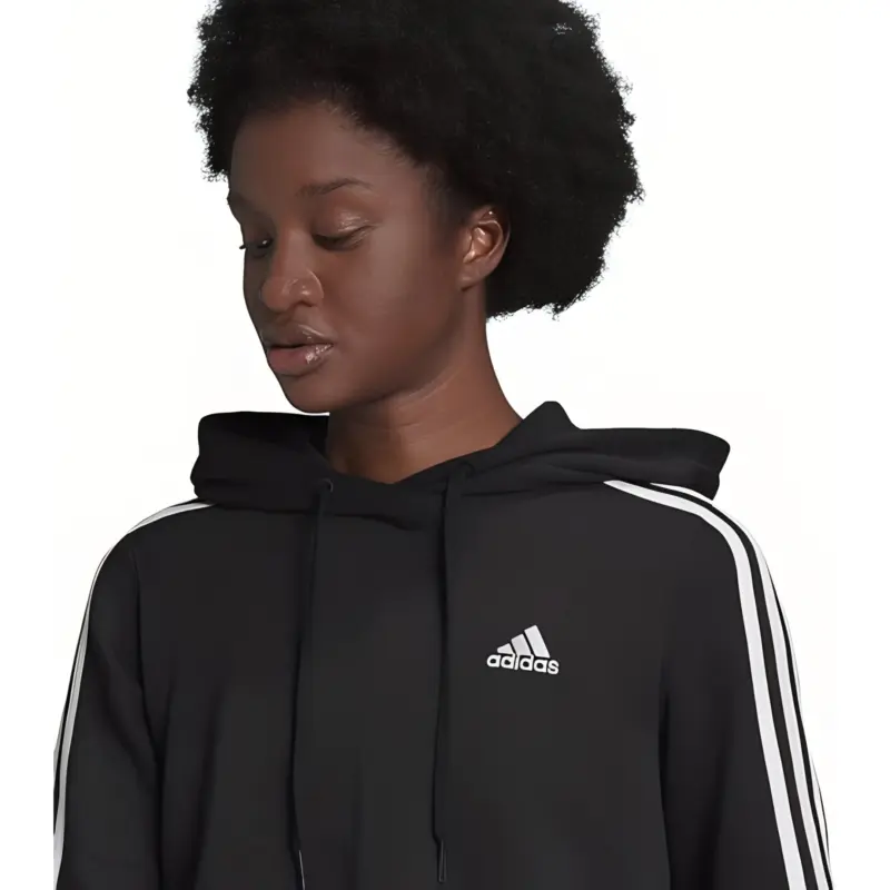 Adidas Sweat à capuche court Essentials 3 bandes