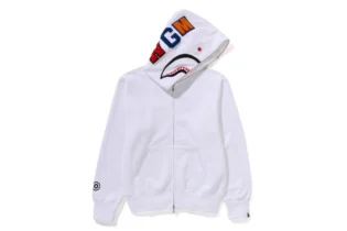 001ZPK802008_WHT_A Shark Full Zip Hoodie Ladies