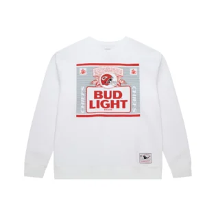 Men’s White Kansas City Chiefs NFL x Bud Light The Crest Pullover Sweatshirt 1 Men's White Kansas City Chiefs NFL x Bud Light The Crest Pullover Sweatshirt