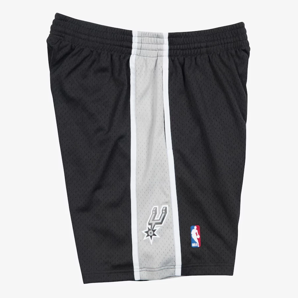 Men's Black San Antonio Spurs 1998/99 Hardwood Classics Swingman Basketball Shorts - Image 2