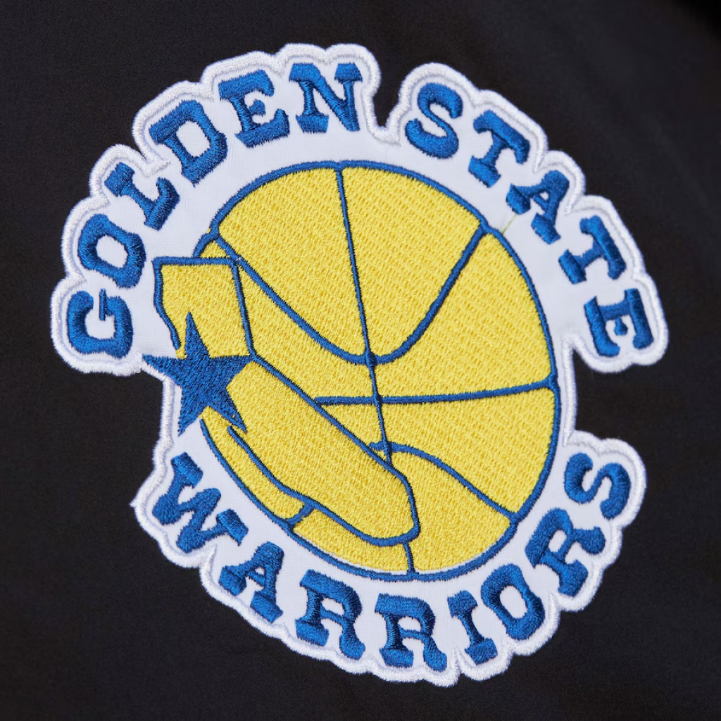 Men's Golden State Warriors Black Out Collection Full-Snap Varsity Jacket - Image 2