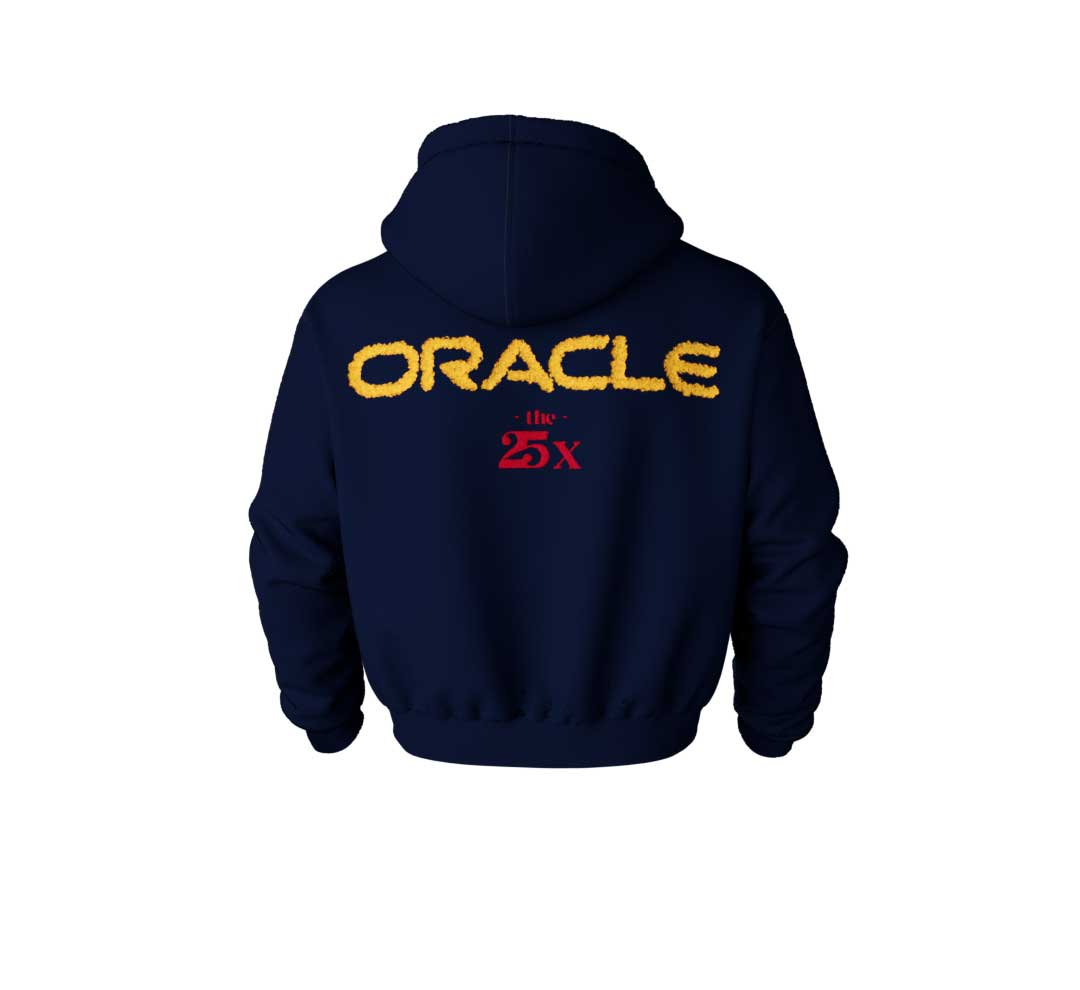 The25X Oracle Nightshift Hoodie – Deep Navy Red Bull Drift - Image 3