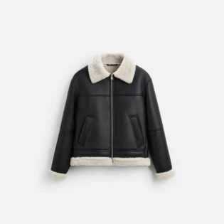 zara1 ZARA Relaxed Fit Washed Jacket with Faux Shearling Lining – Men's