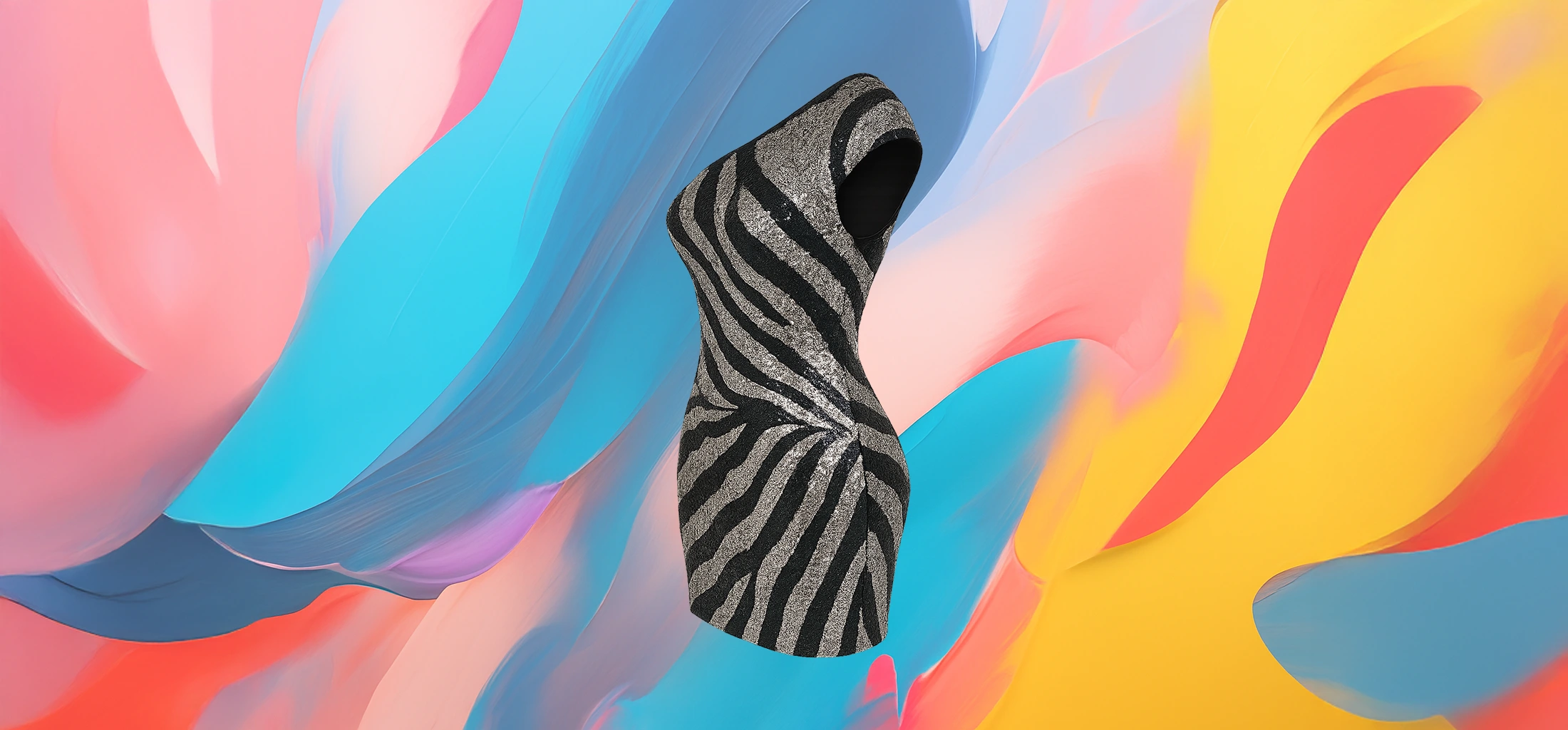 The 25X Asymmetric Zebra Glitter Dress - Image 4