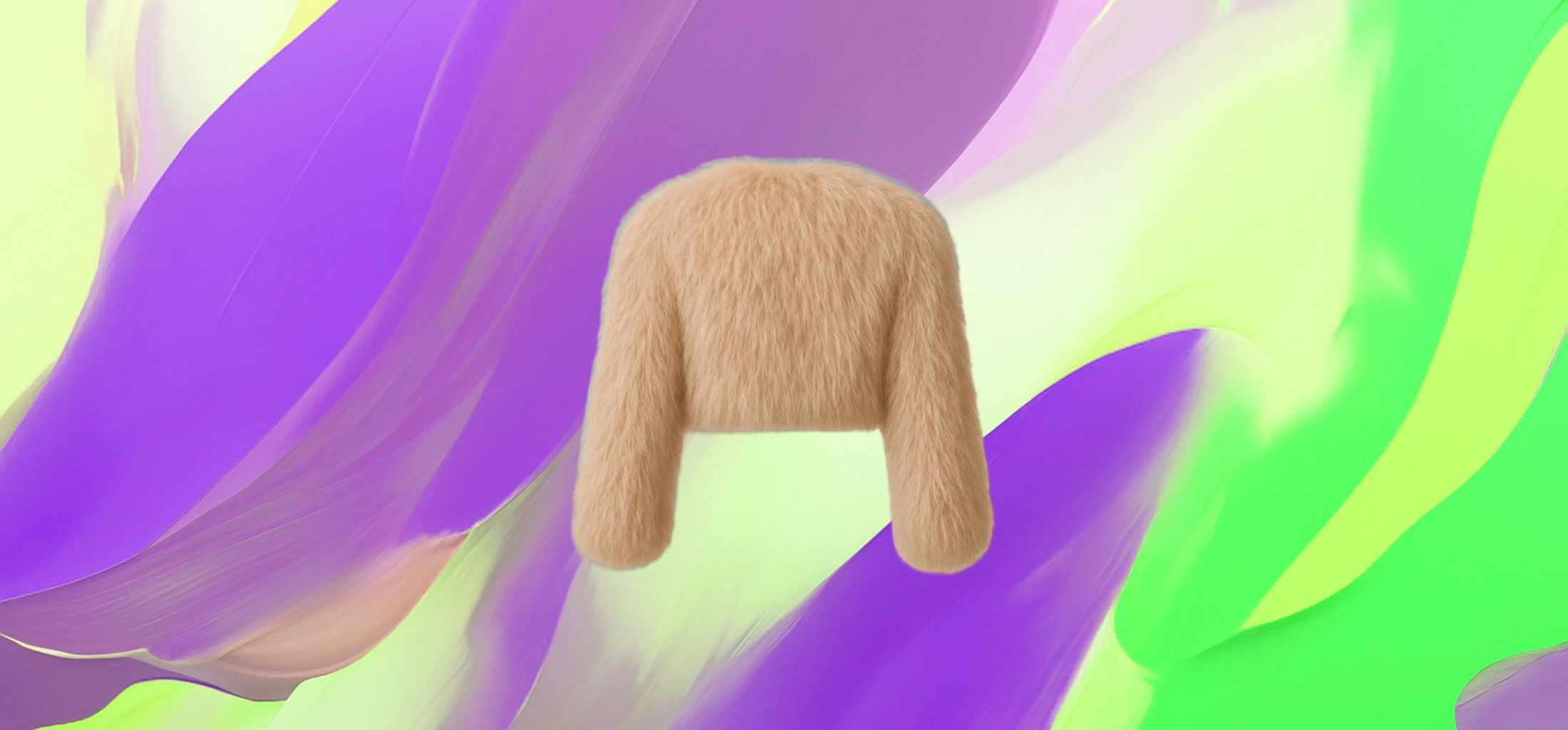 The 25X Peach Cloud Faux Fur Cropped Puffer - Image 3