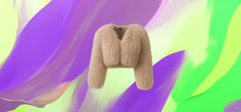The 25X Peach Cloud Faux Fur Cropped Puffer