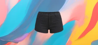 vue (1) The 25X Dark Wash High-Waist Denim Shorts