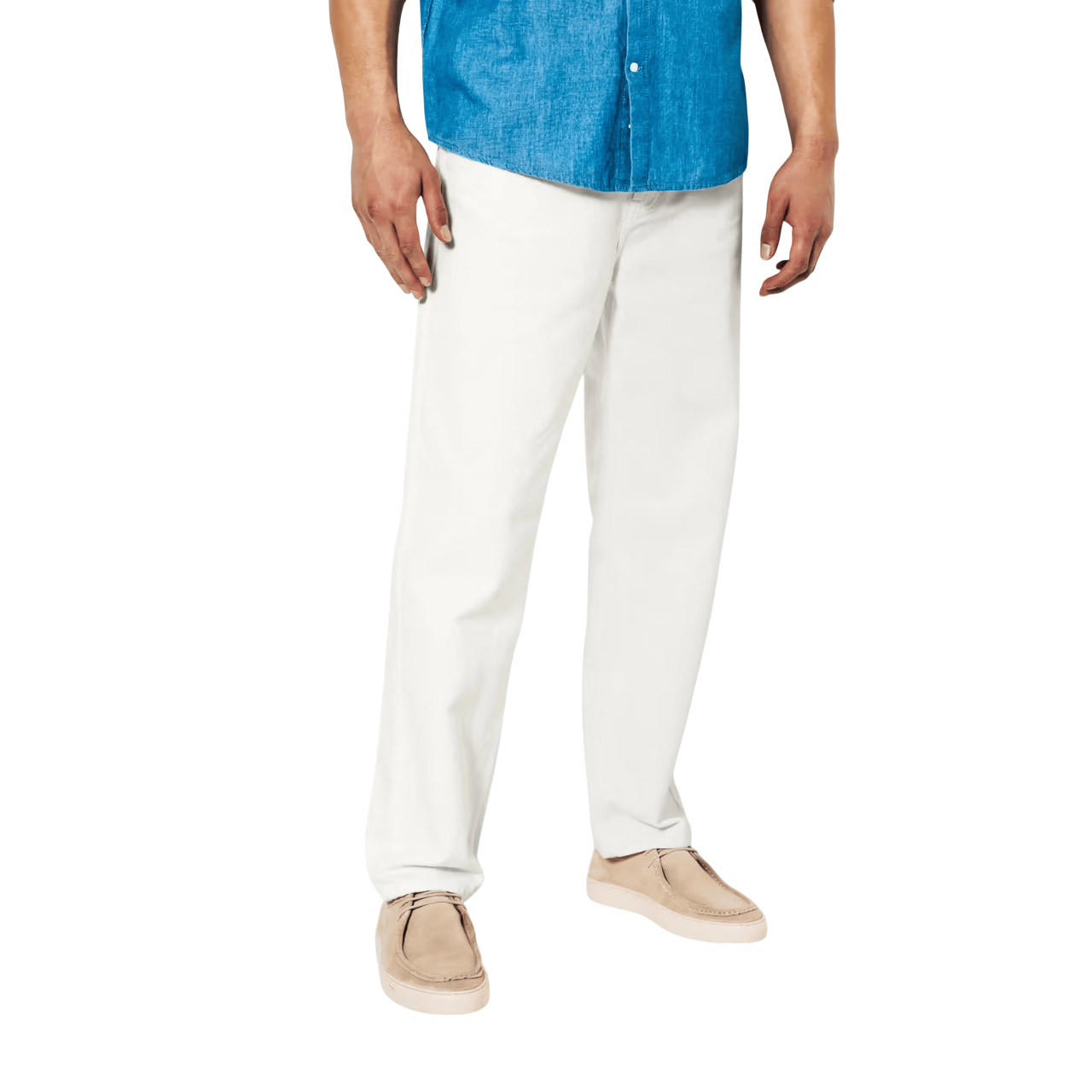 Men’s White Loose-Fit Jeans - Image 2
