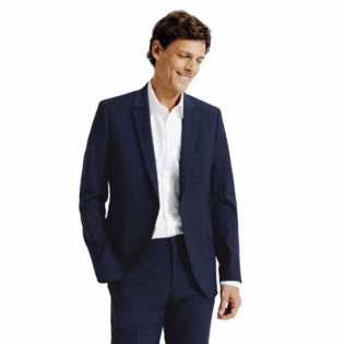 1Veste de costume slim Men's Slim Fit Navy Suit Jacket