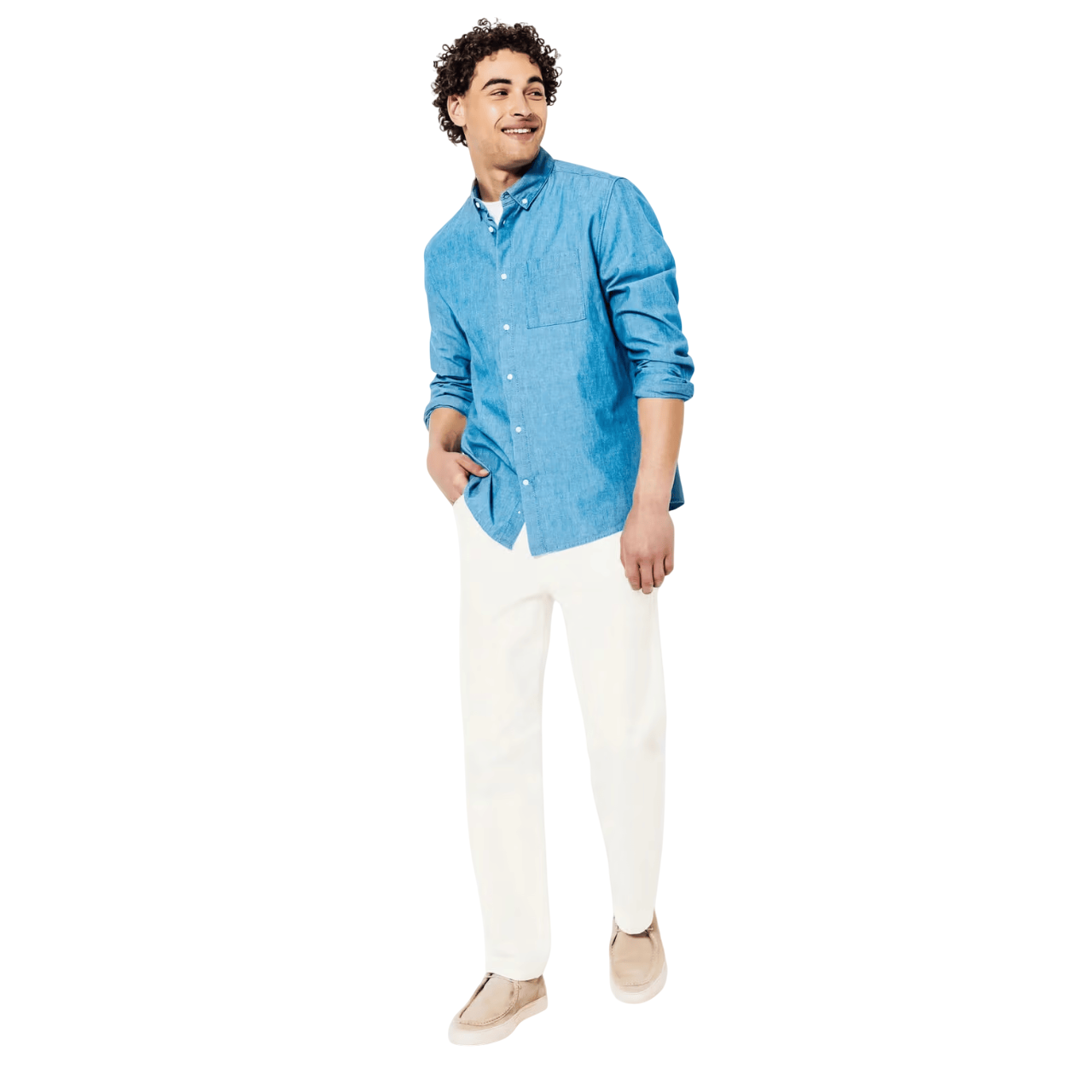 Men’s White Loose-Fit Jeans - Image 4