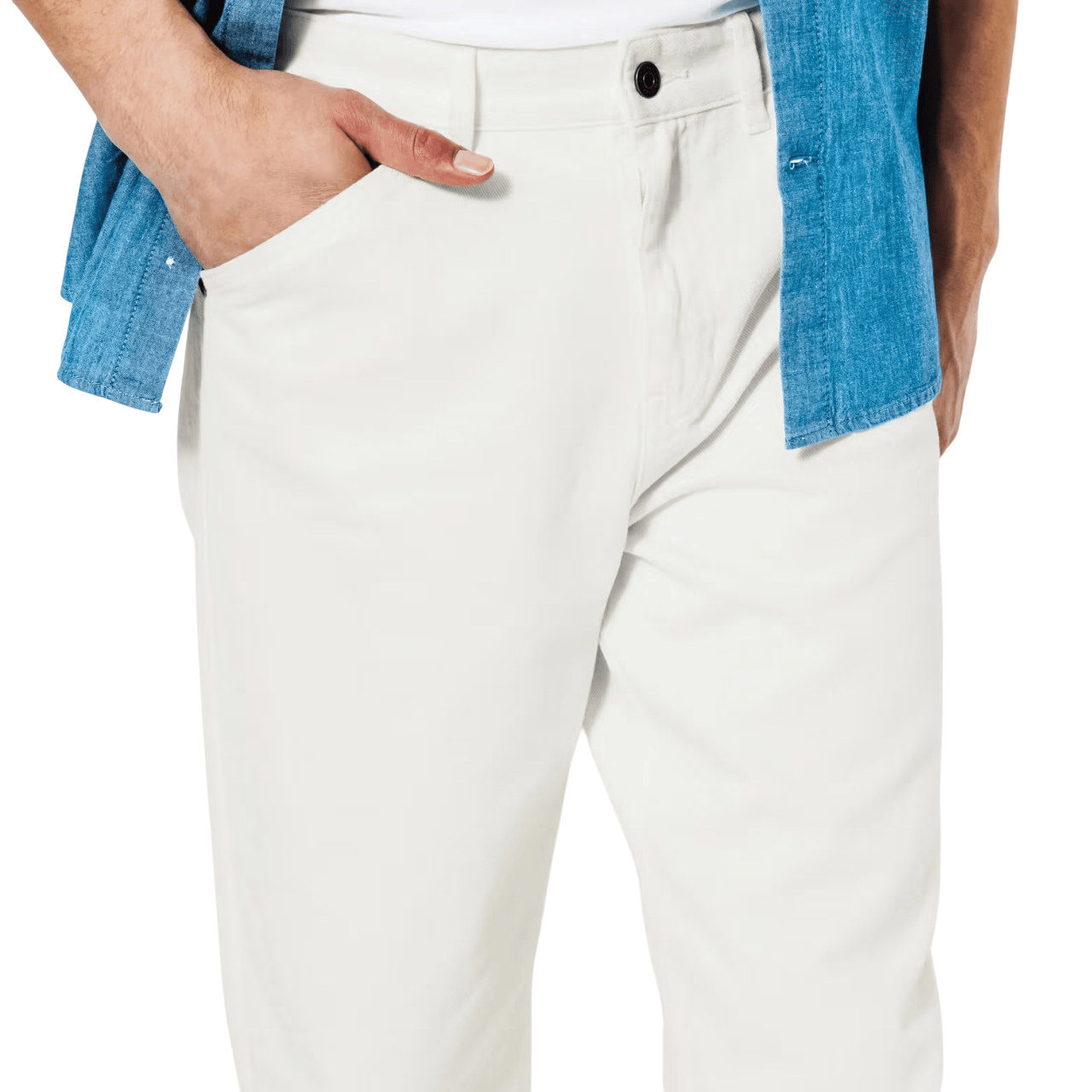 Men’s White Loose-Fit Jeans - Image 5