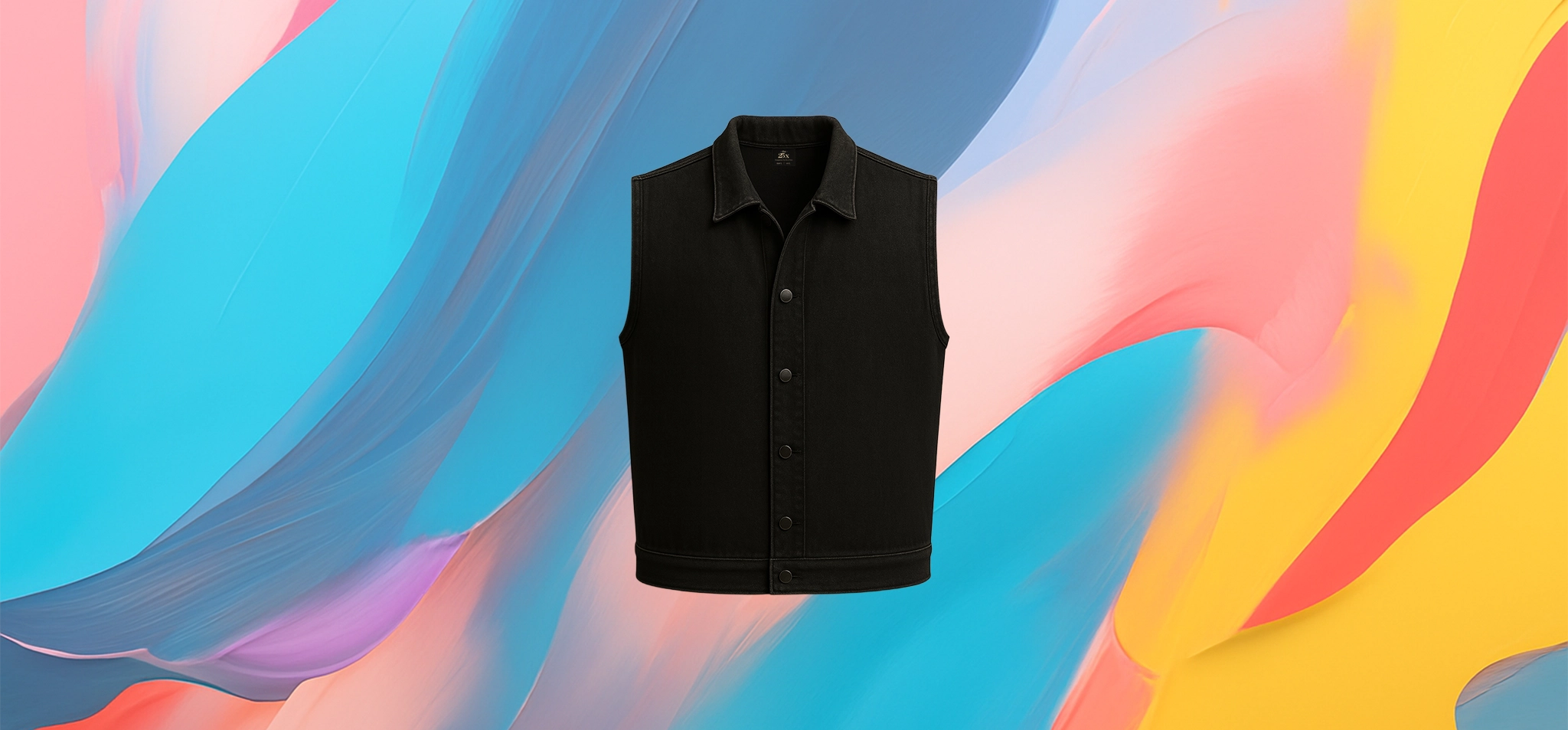 The25x Black Denim Vest