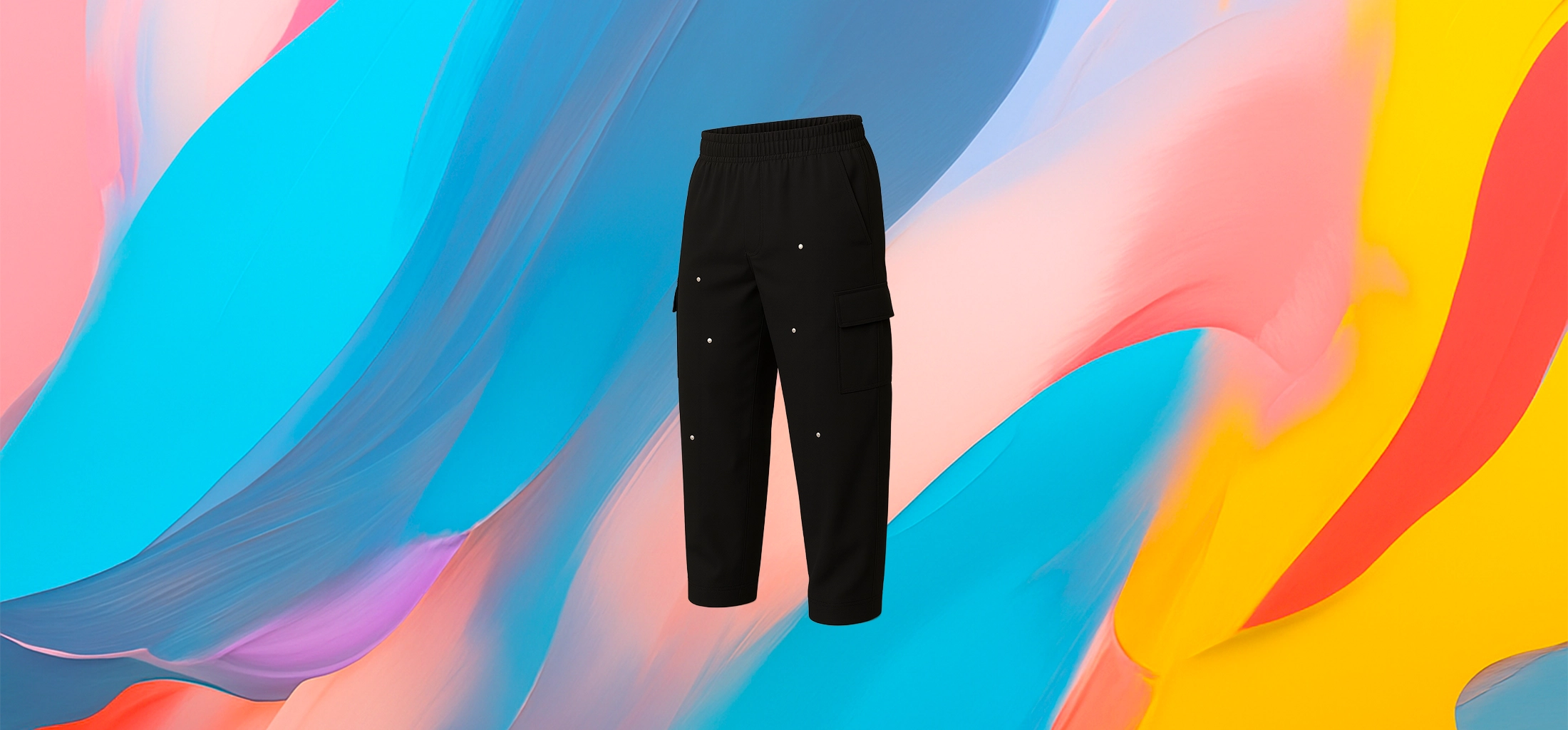 The25x Black Cargo – Elastic Waist with Metallic Accents - Image 4