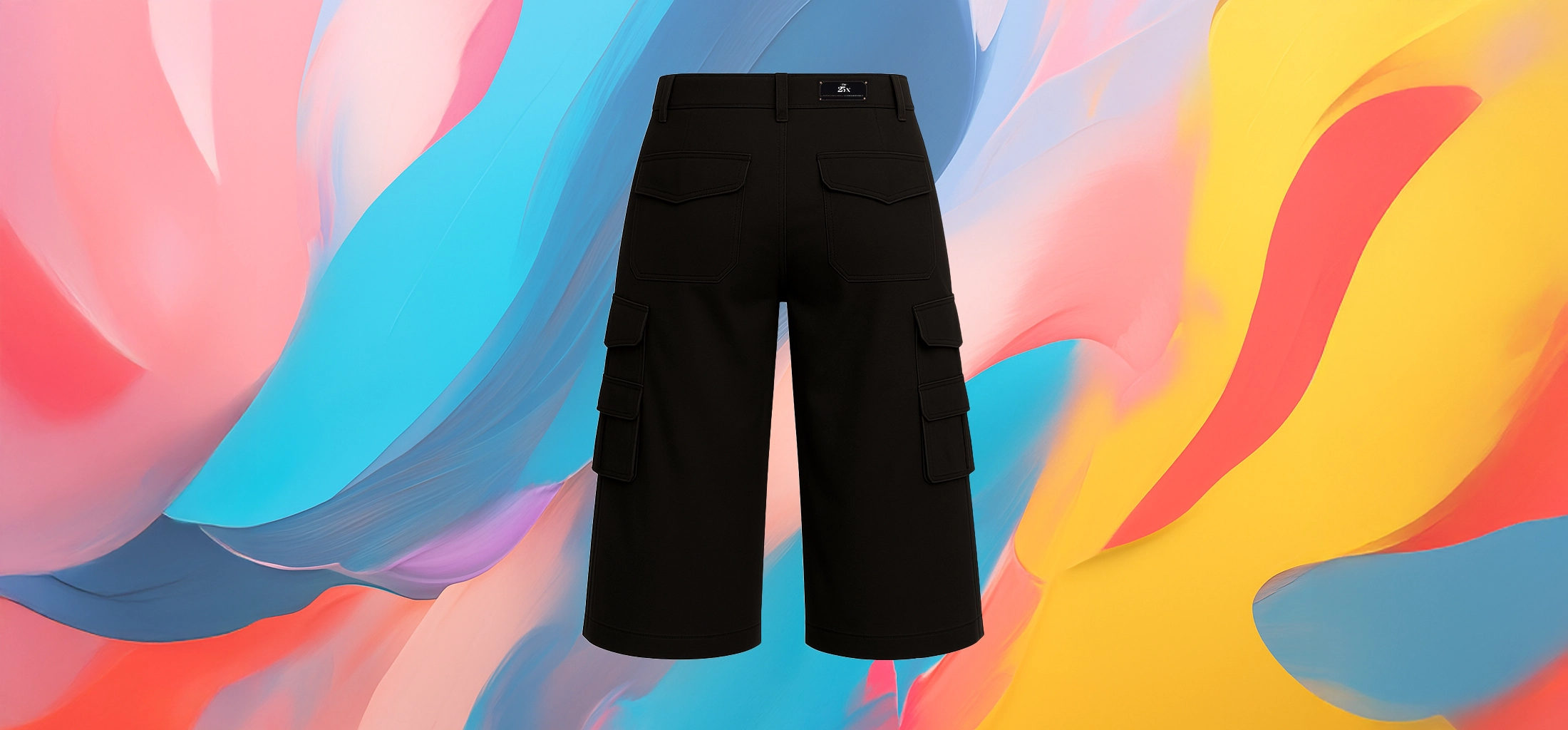 The 25x - Black Longline Cargo Shorts - Image 3