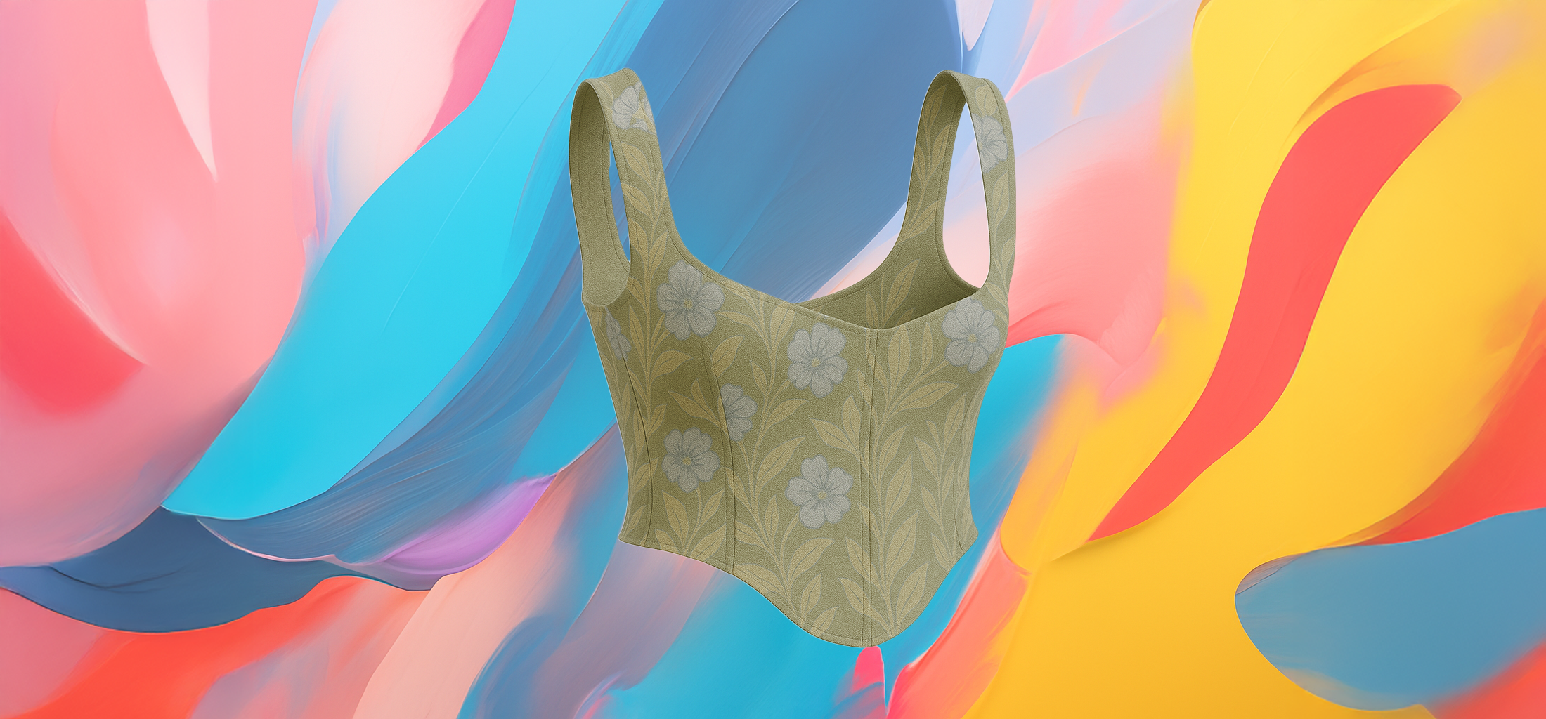 The 25x - Floral Square Neck Corset - Image 4