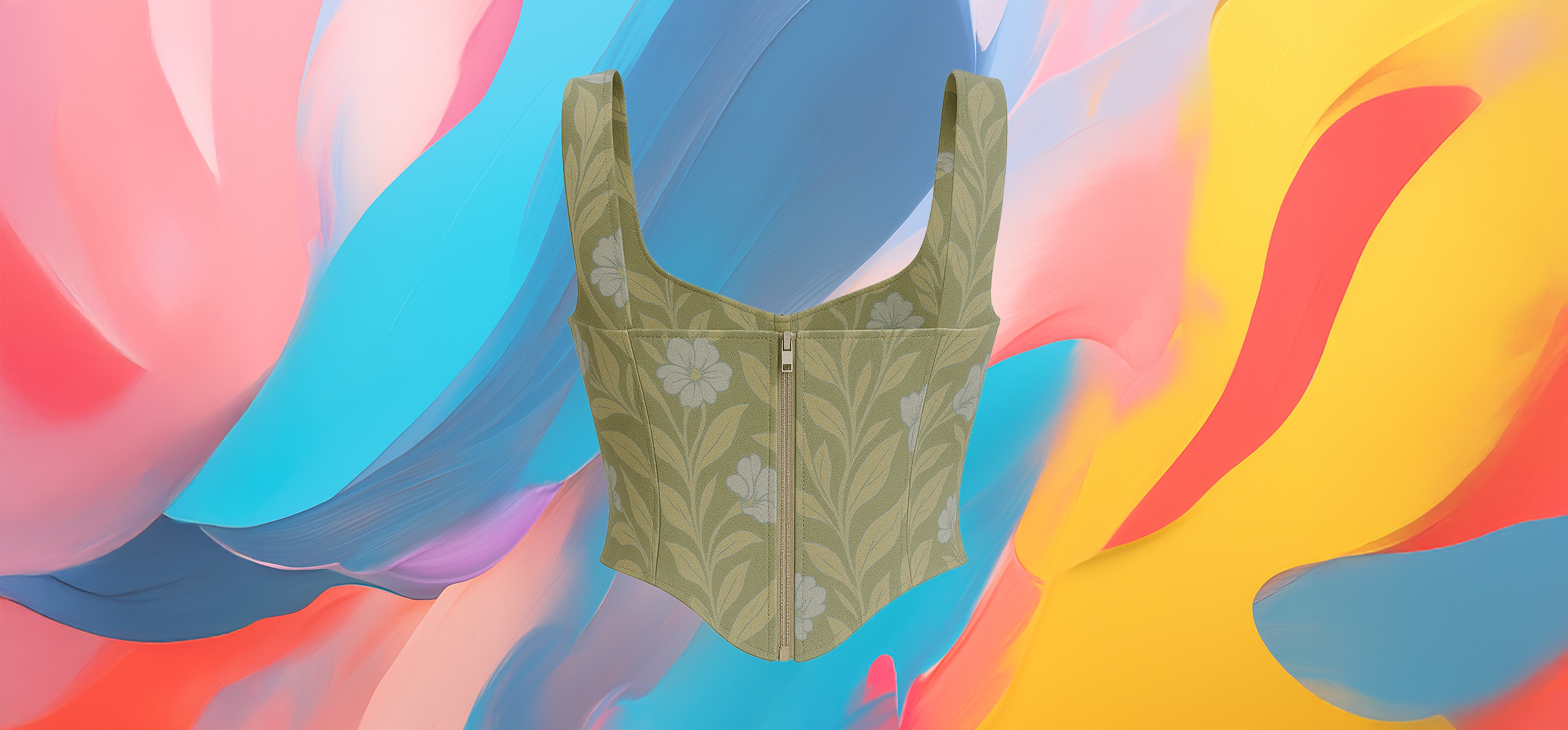 The 25x - Floral Square Neck Corset - Image 2