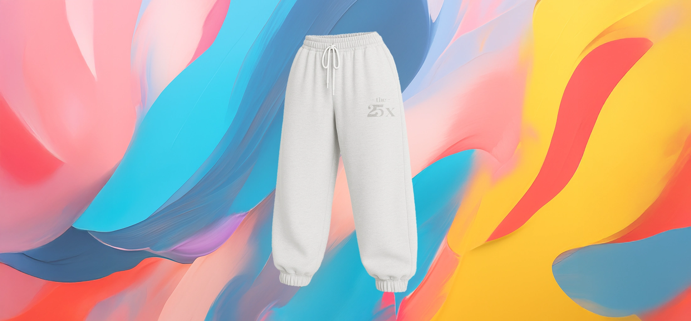 The25x Classic White grey Jogger Pants - Image 2