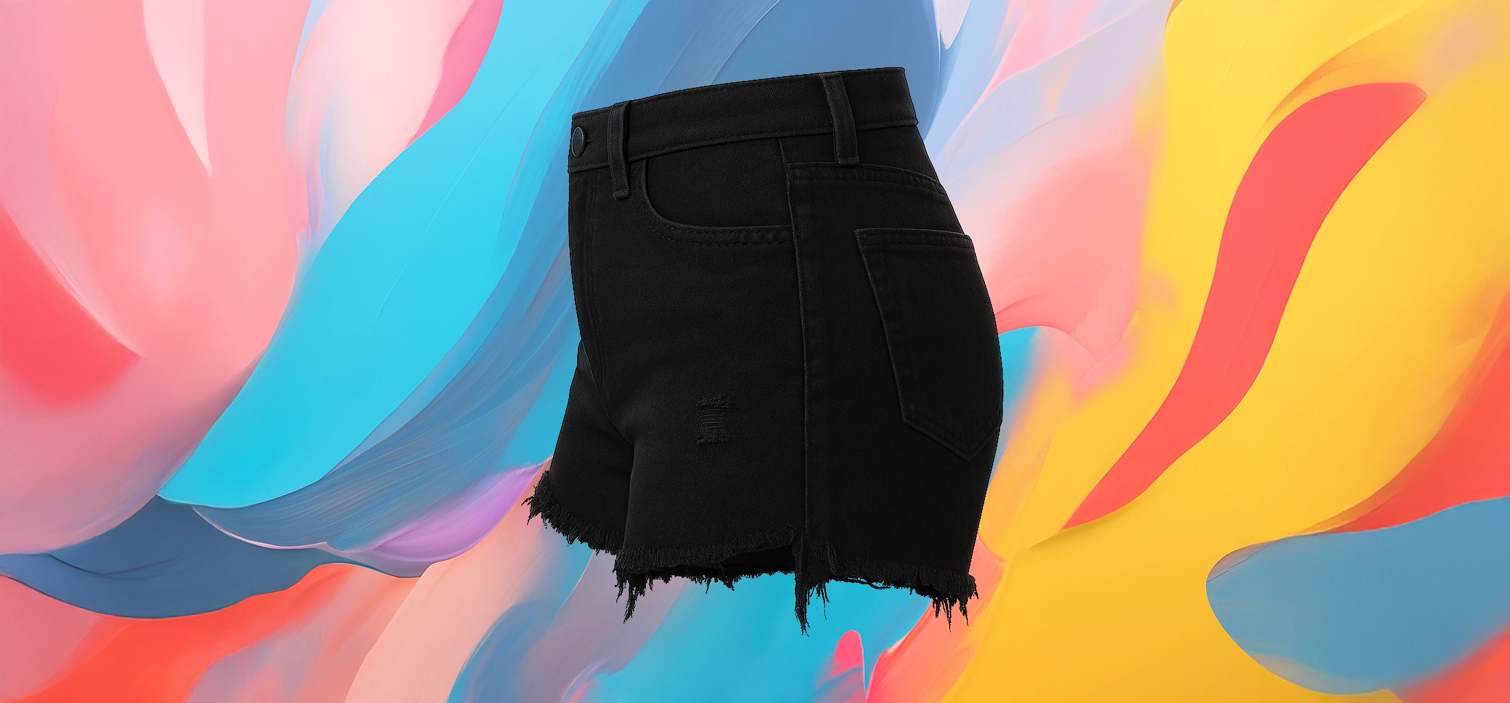 The25x Black Raw-Edge Denim Shorts - Image 4