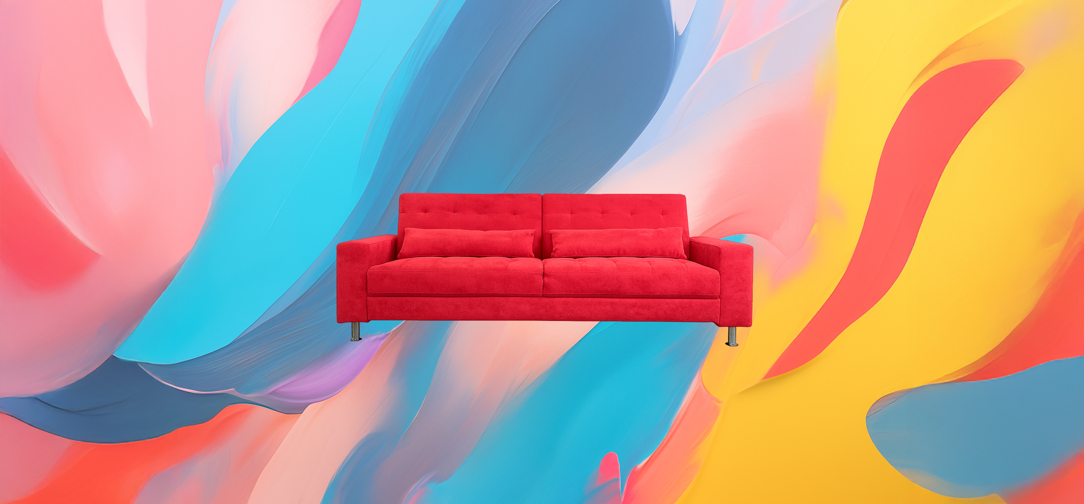 The 25x - Modern Fabric Sofa Bed – European Style, Red