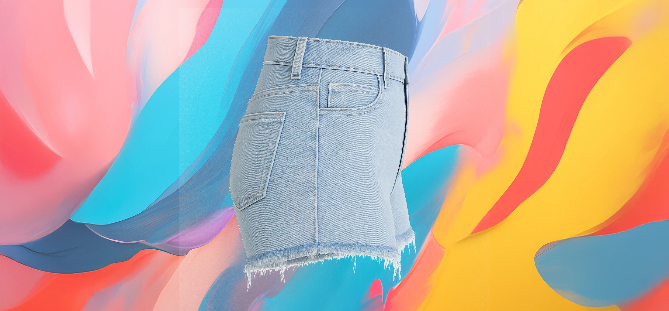 The25x Light Blue Raw-Hem Denim Shorts - Image 3