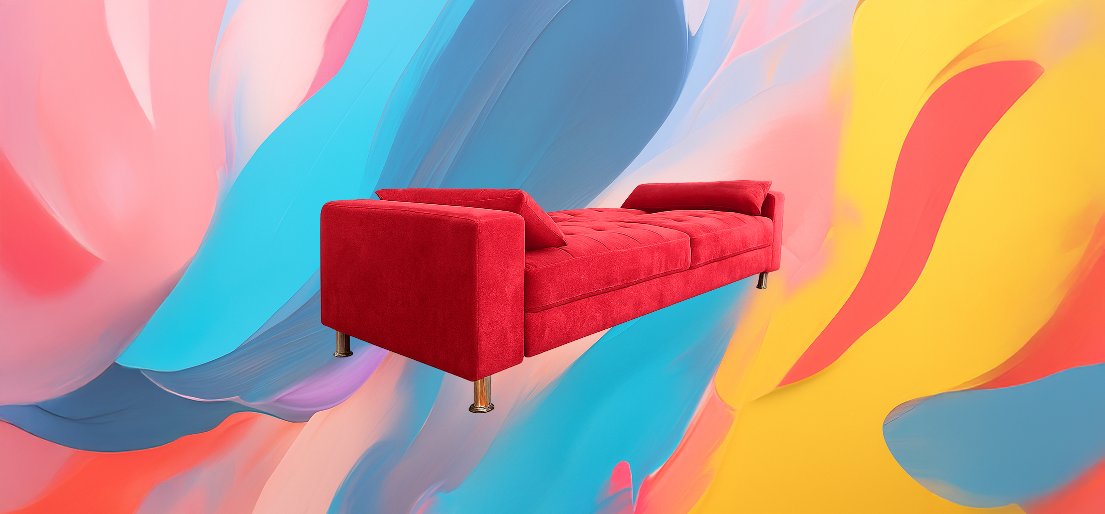 The 25x - Modern Fabric Sofa Bed – European Style, Red - Image 3