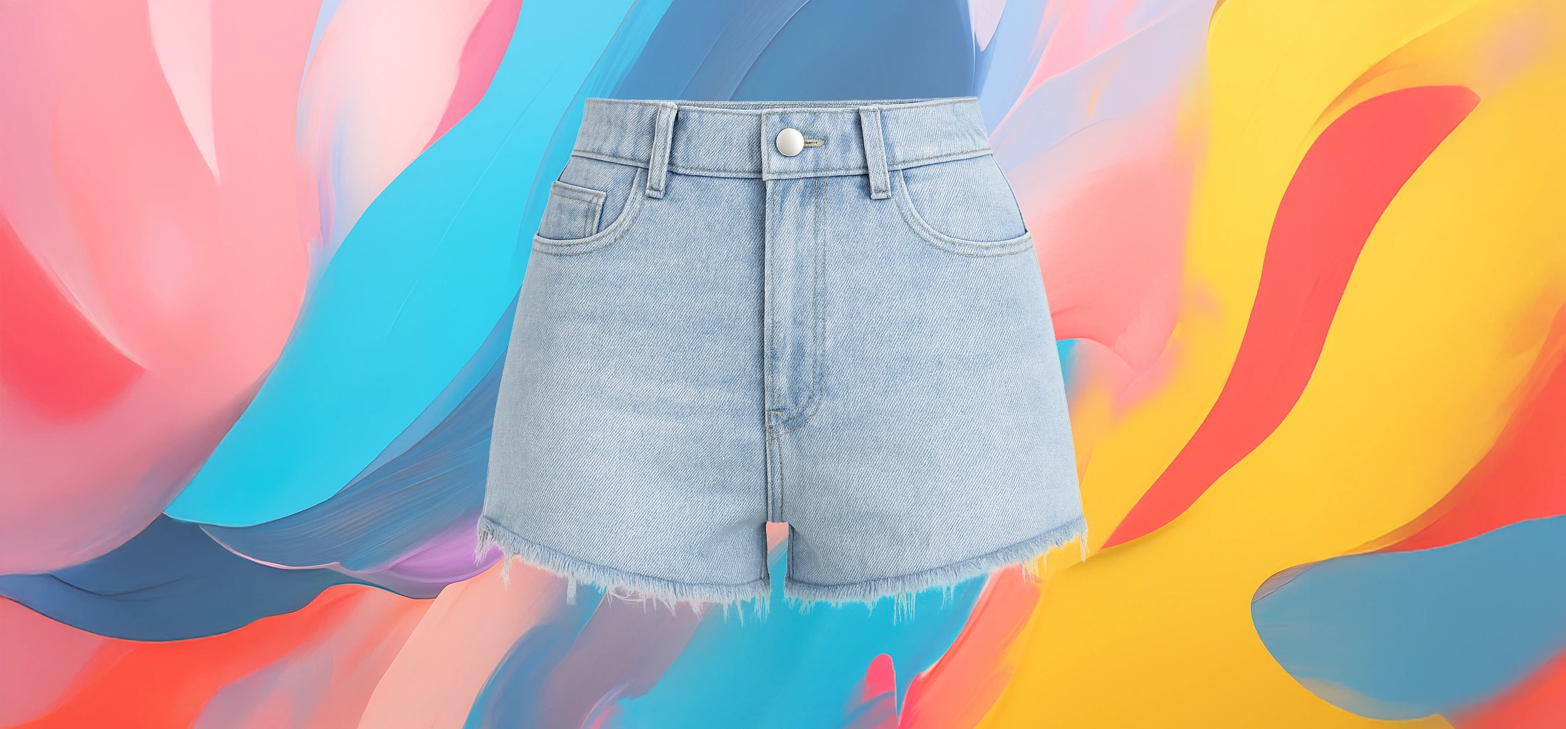 The25x Light Blue Raw-Hem Denim Shorts