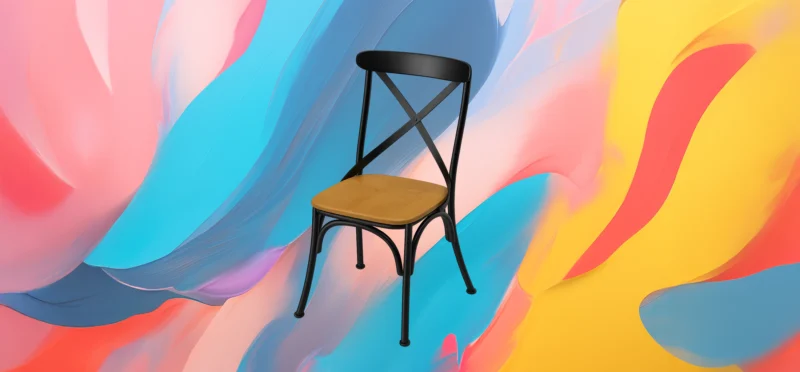The 25x - Vintage Solid Wood Dining Chair – Cross Design with Iron Backrest