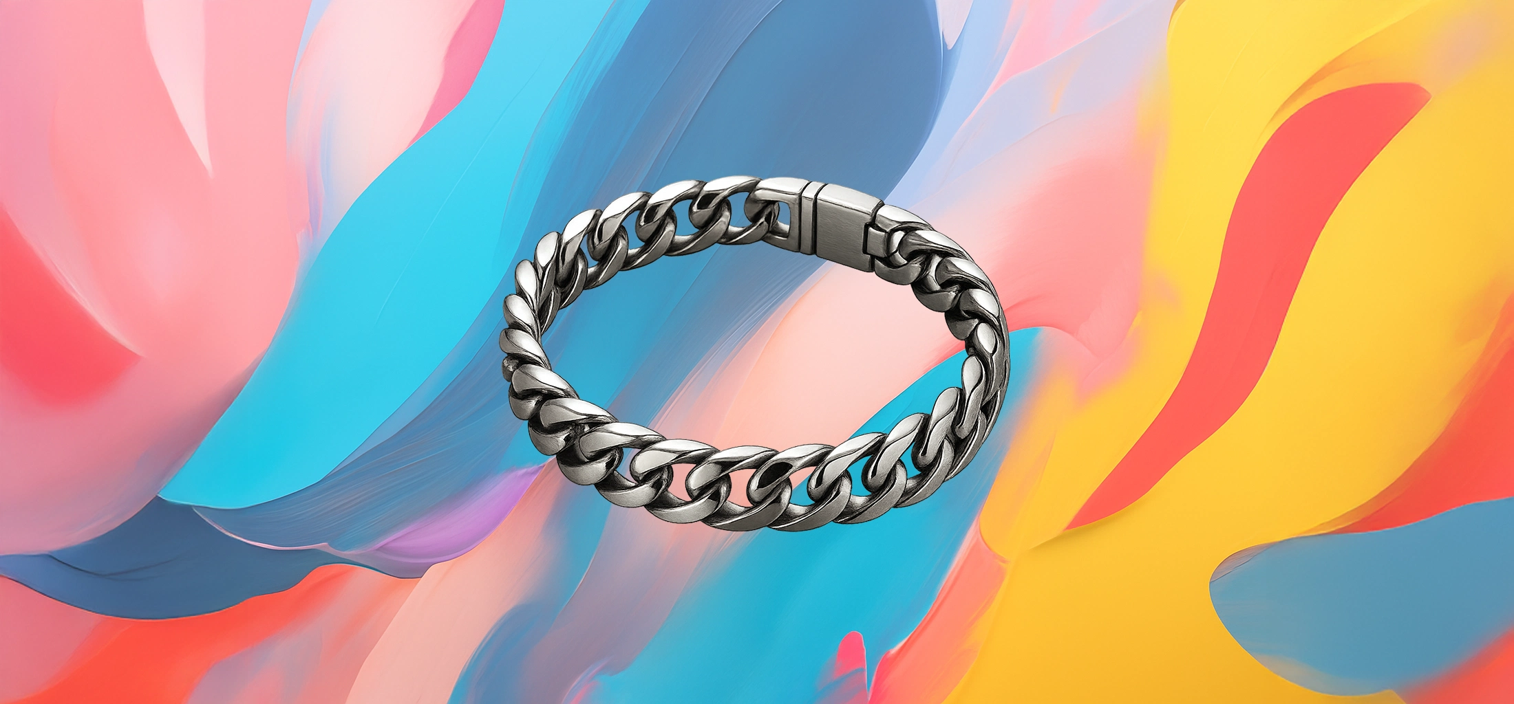 The25x Silver Curb Chain Bracelet - Image 2