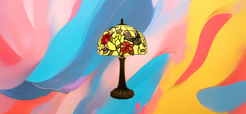The 25x - Tiffany Glass Table Lamp – Pink Bird