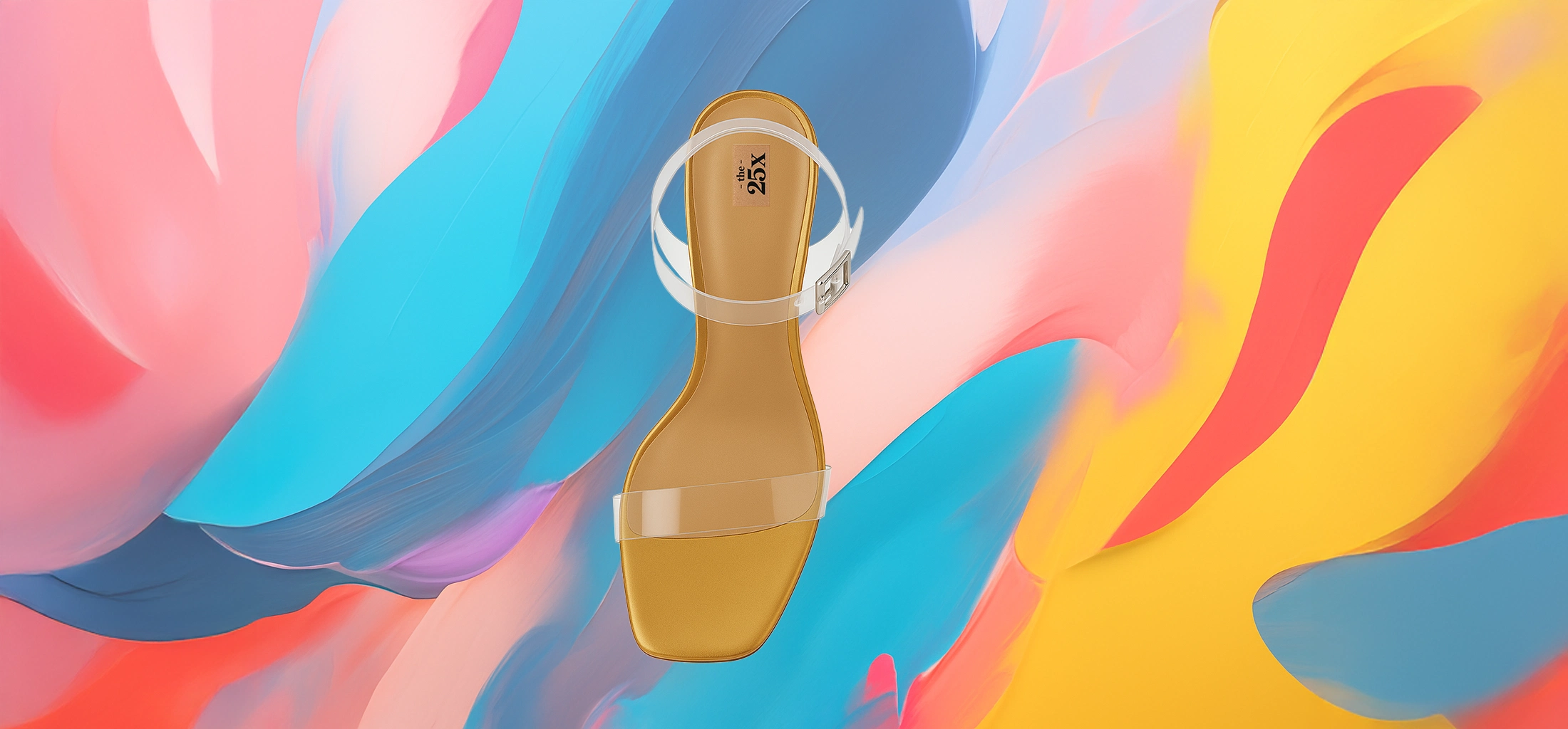 The 25x Transparent Sandal with Sculpted Heel & Gold Insole - Image 5