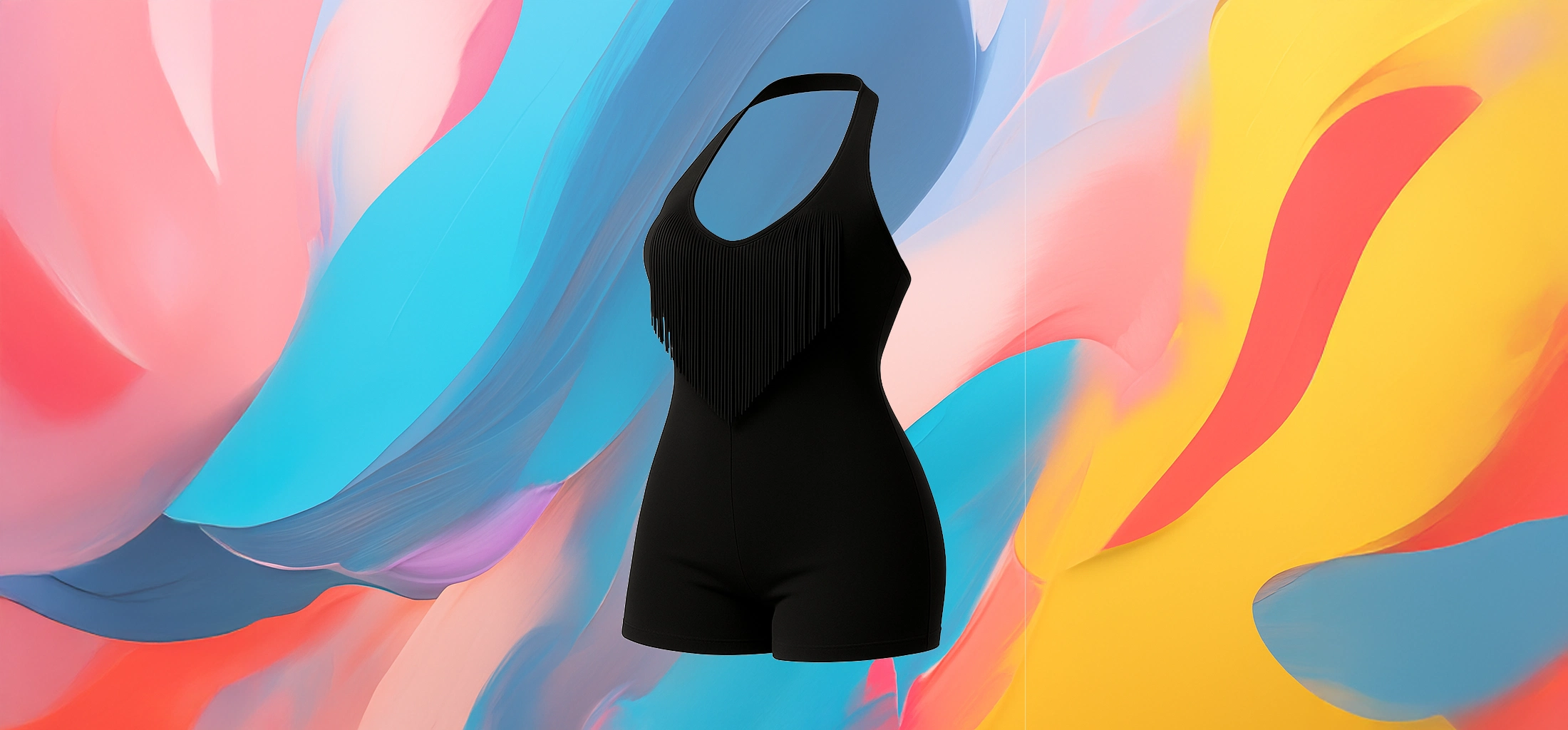 The 25x Black Fringe Halter Romper - Image 4