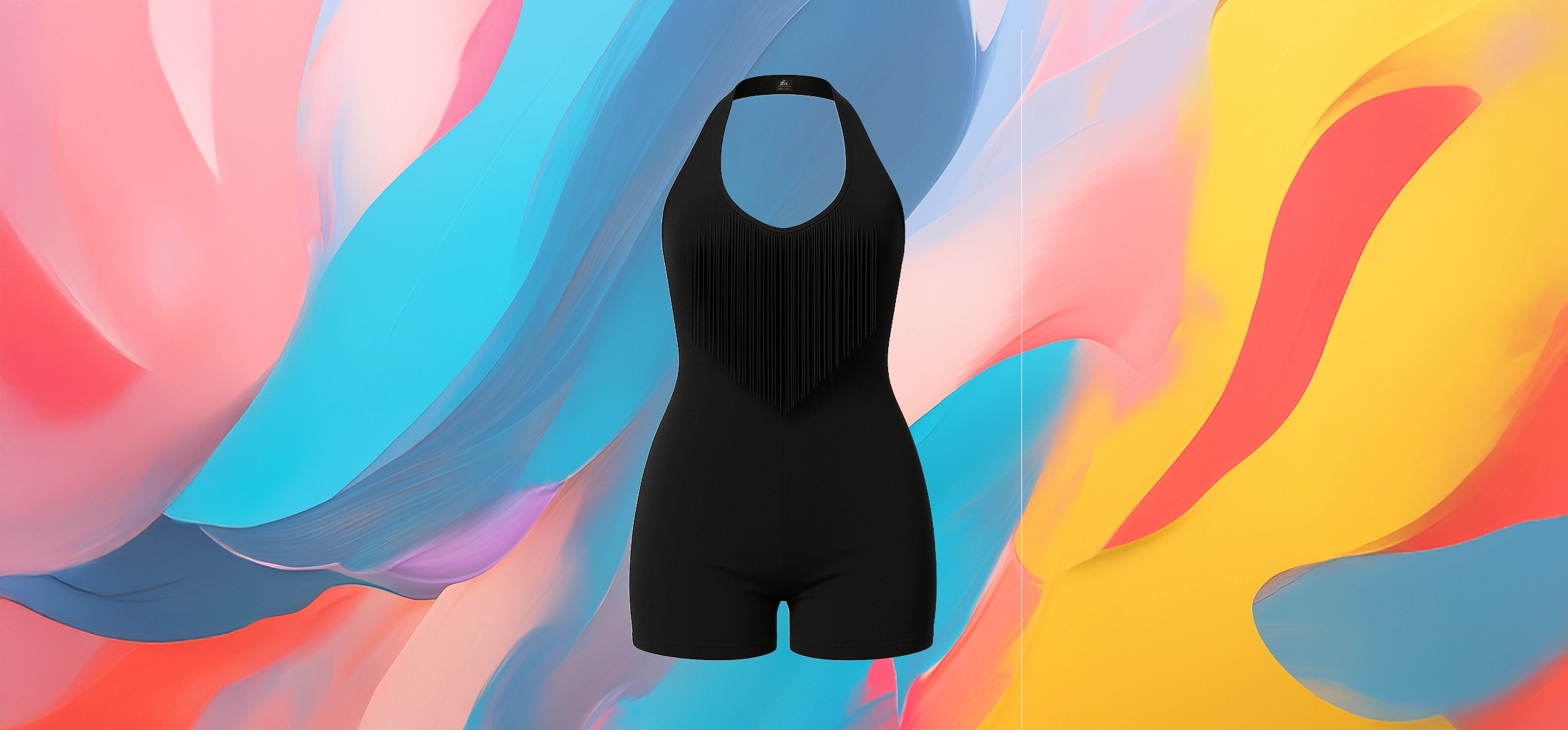 The 25x Black Fringe Halter Romper - Image 6
