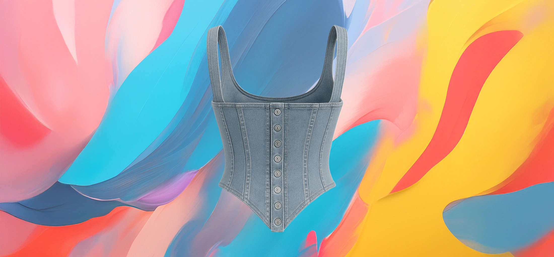 The 25x - Square Neck Denim Crop Tank Top - Image 5