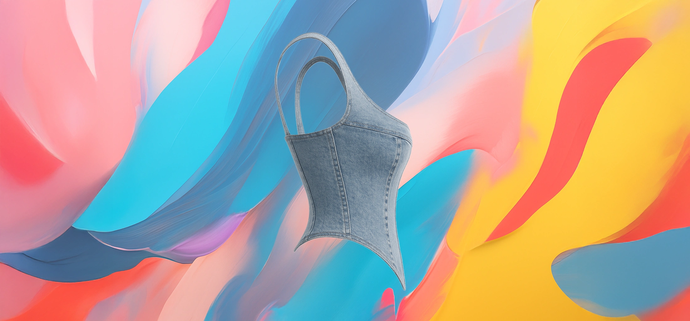 The 25x - Square Neck Denim Crop Tank Top - Image 4