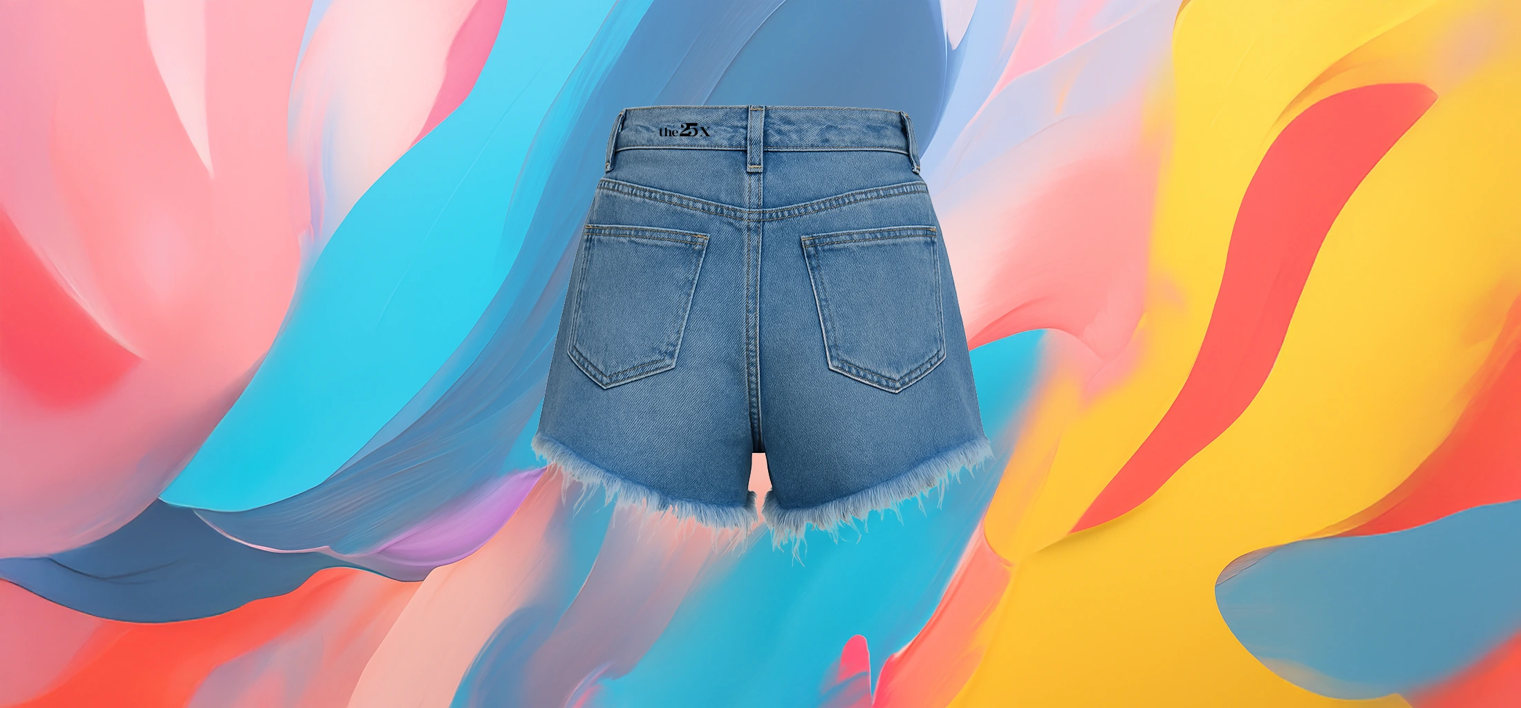 The 25x High-Waist Frayed Denim Shorts - Image 4