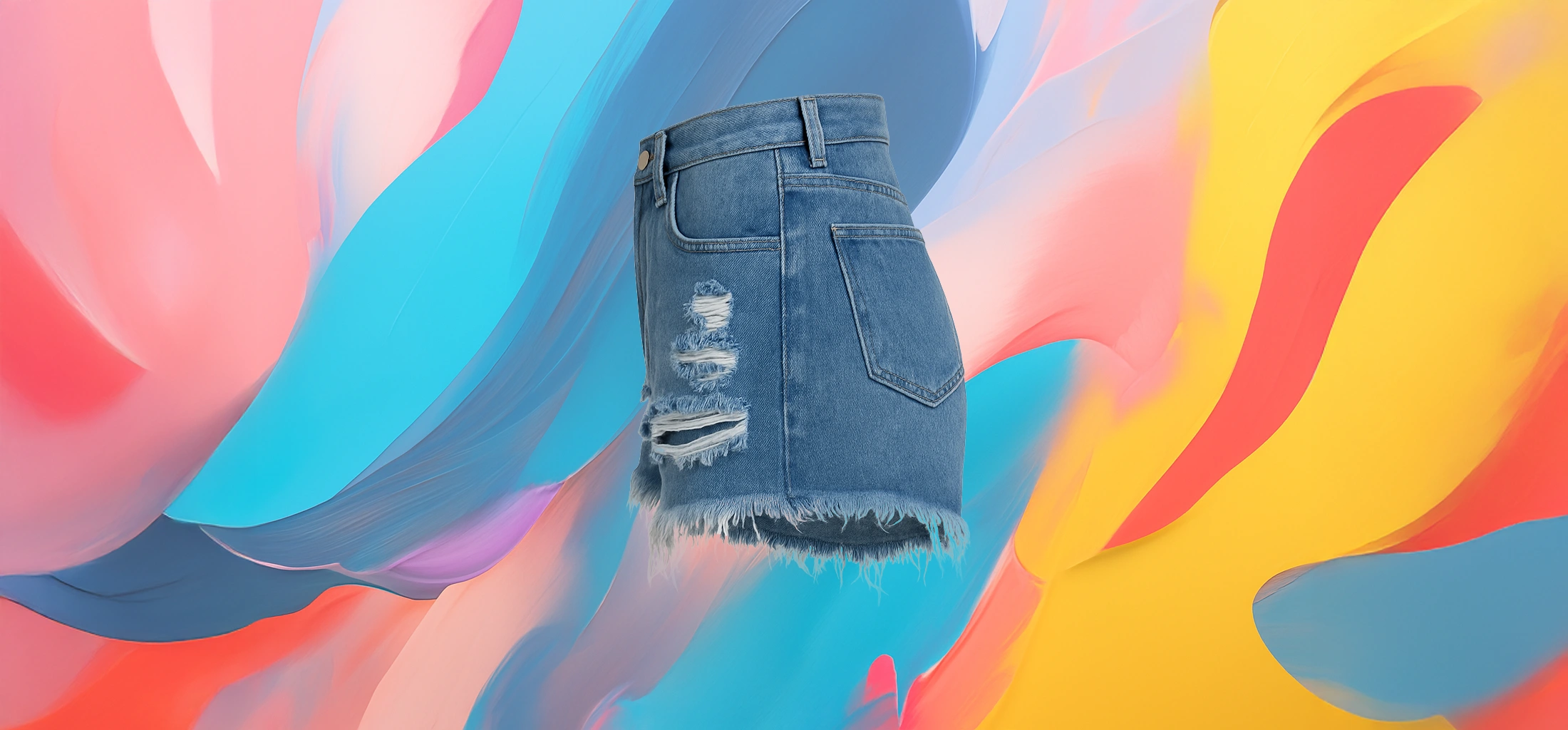 The 25x High-Waist Frayed Denim Shorts - Image 3