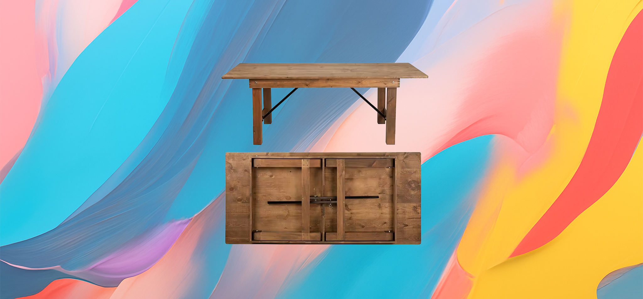 The 25x Farmhouse Fold Table 6ft - Image 2