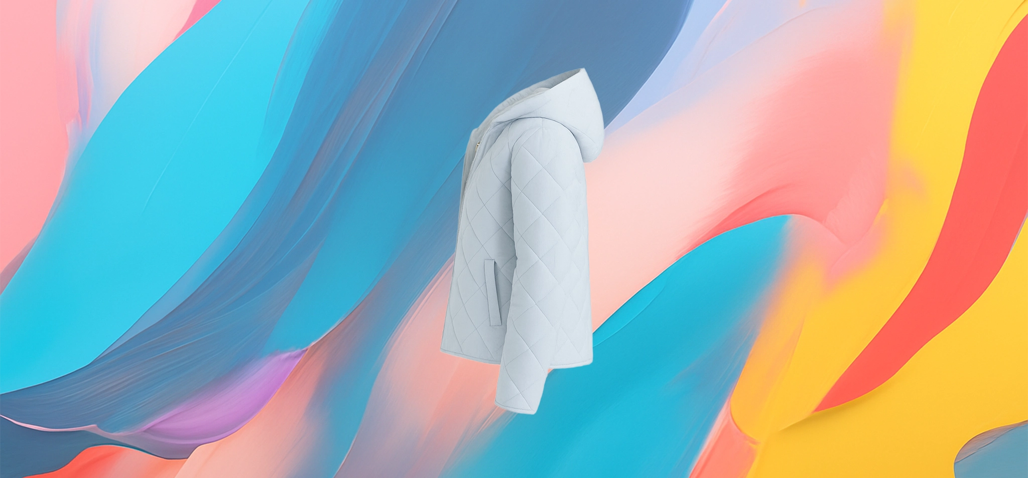 The 25x Light Blue Quilted Hooded Jacket - Image 2