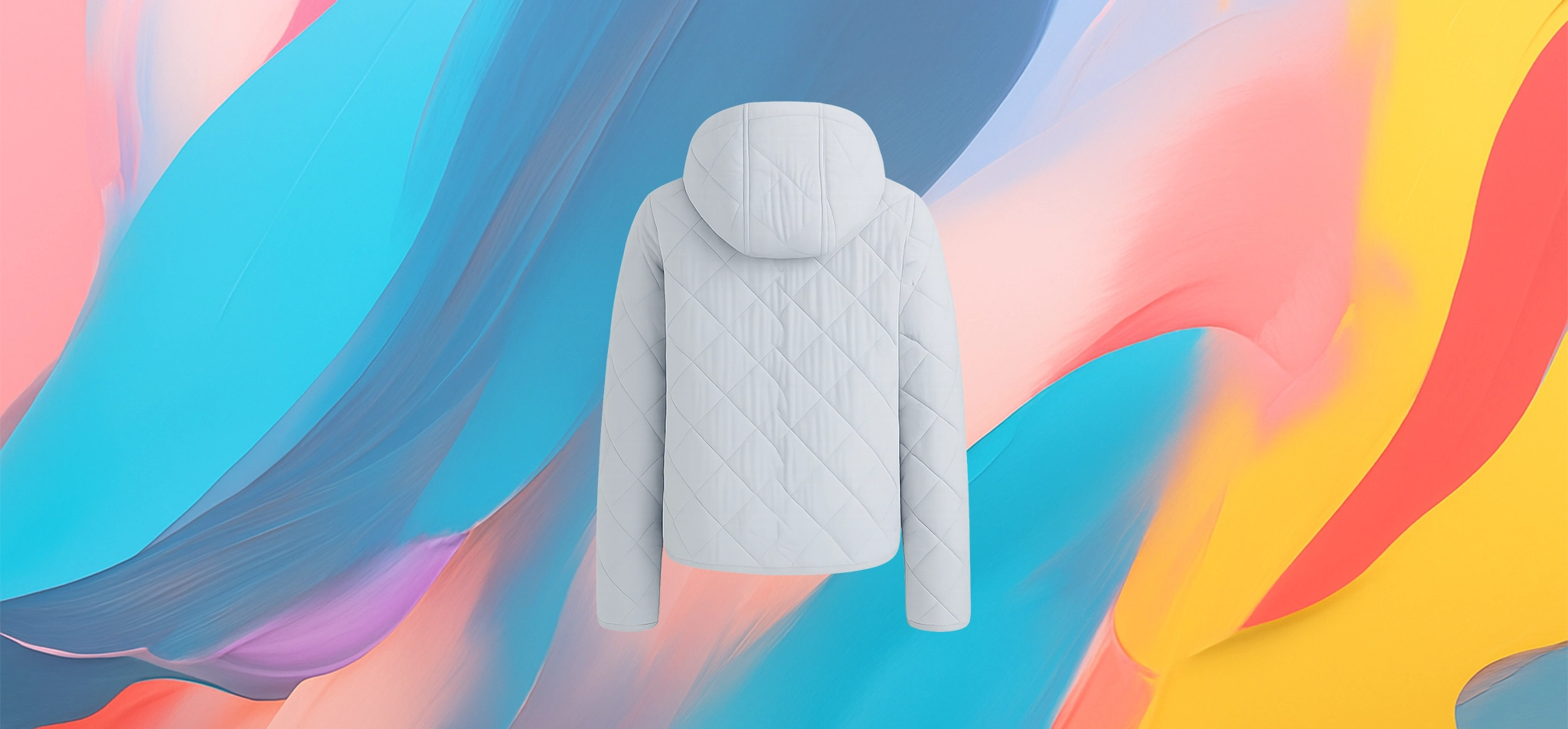 The 25x Light Blue Quilted Hooded Jacket - Image 3