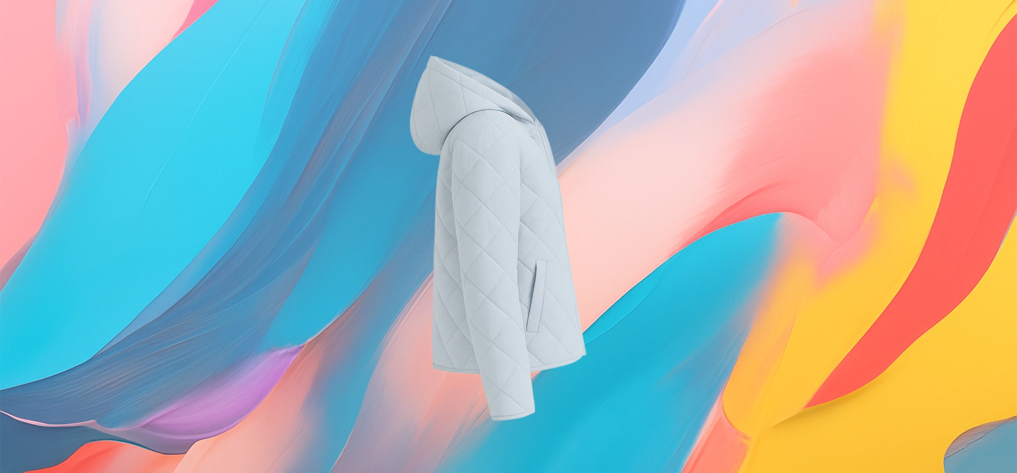 The 25x Light Blue Quilted Hooded Jacket - Image 4