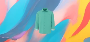 The 25x Turquoise Signature Pattern Cuff Shirt