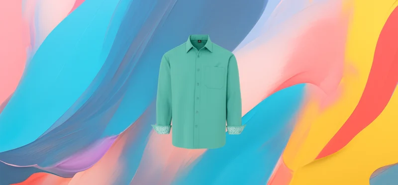 The 25x Turquoise Signature Pattern Cuff Shirt